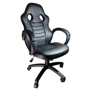 Scaun Gaming Arka B99, Allblack,piele perforata, piele ecologica/promotii scaune.ro