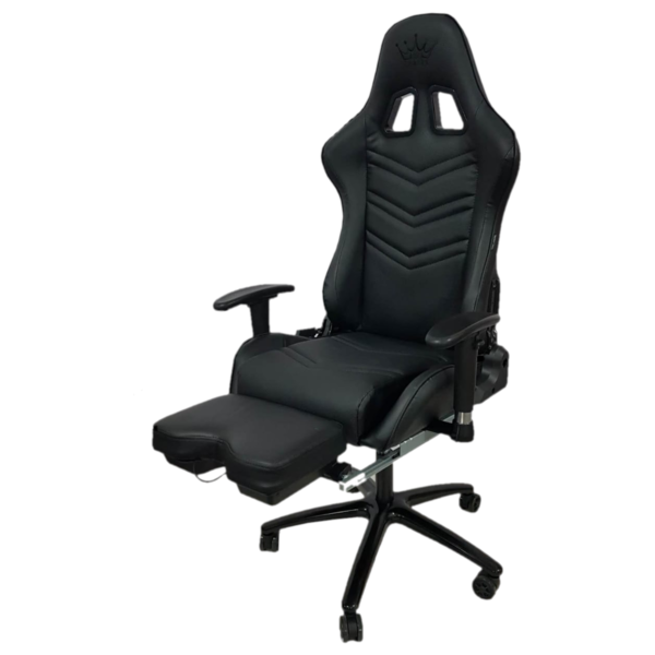 Scaun Gaming Arka Chairs B61 allblack piele perforata cu suport picioare