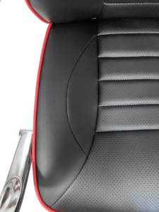 Scaun ergonomic Arka B18 black red, piele anti transpiratie perforata ecologica
