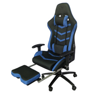Scaun Gaming Arka Line B61 textil negru albastru cu suport picioare