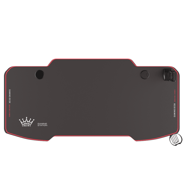 Birou gaming Arka Evolution Z13, Profesional black red, pentru 2 monitoare, suprafata black carbon 140 x 66cm, Mouse Pad