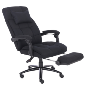 Scaun profesional Arka Chairs B169 material textil negru, confortabil cu suport de picioare
