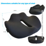 Perna ortopedica sezut Arka Chairs MCS1, negru, dimensiuni